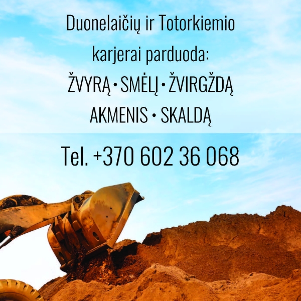 Žvyras, smėlis, žvirgždas i&scaron; karjero